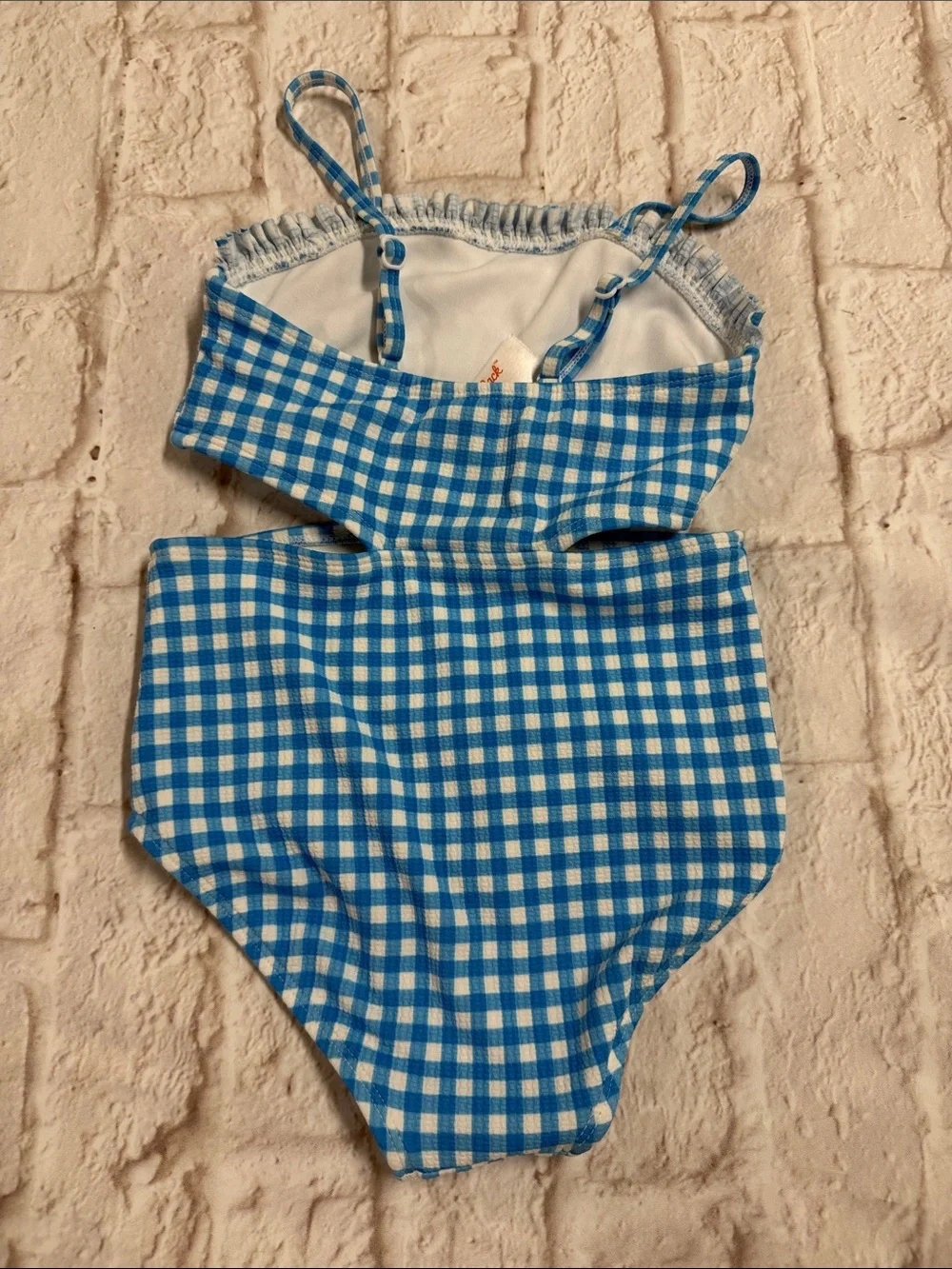 Kids Blue Gingham One-Piece Swimsuit